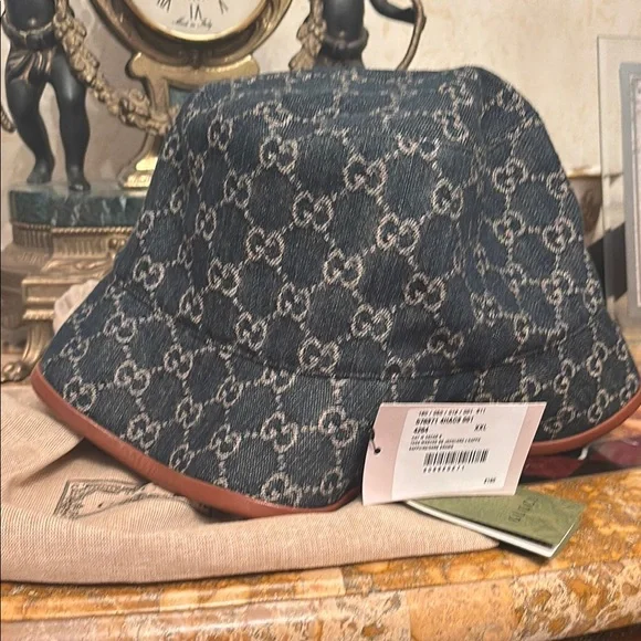 Gucci | Accessories | Gucci 57637 Denim Bucket Hat Gg Hat  display picture 2
